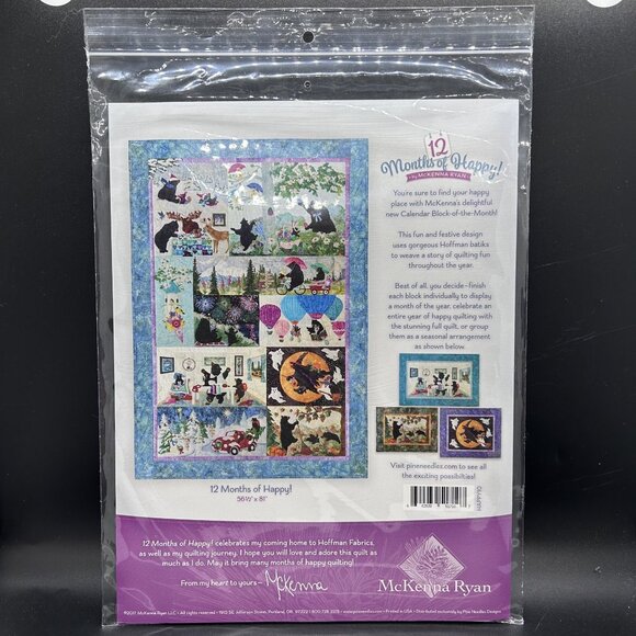 McKenna Ryan Block 10 “Beary Be-Witching” Applique Quilt Sewing Pattern - Picture 2 of 5